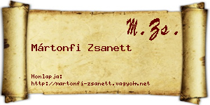 Mártonfi Zsanett névjegykártya